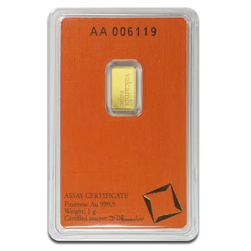 1g Gold Bar | Valcambi