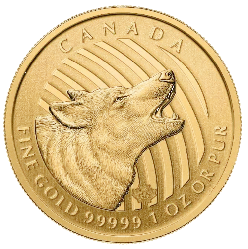 1 oz Call of the Wild Howling Wolf .99999 Gold Coin (2014)