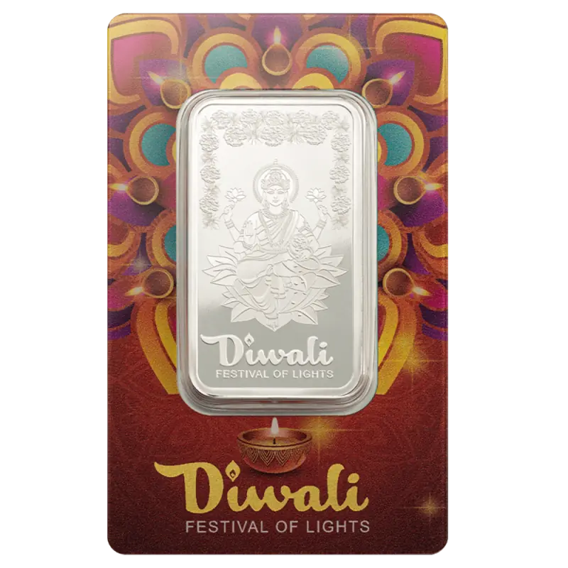 1 oz Diwali Lakshmi & Rangoli Silver Bar | PAMP