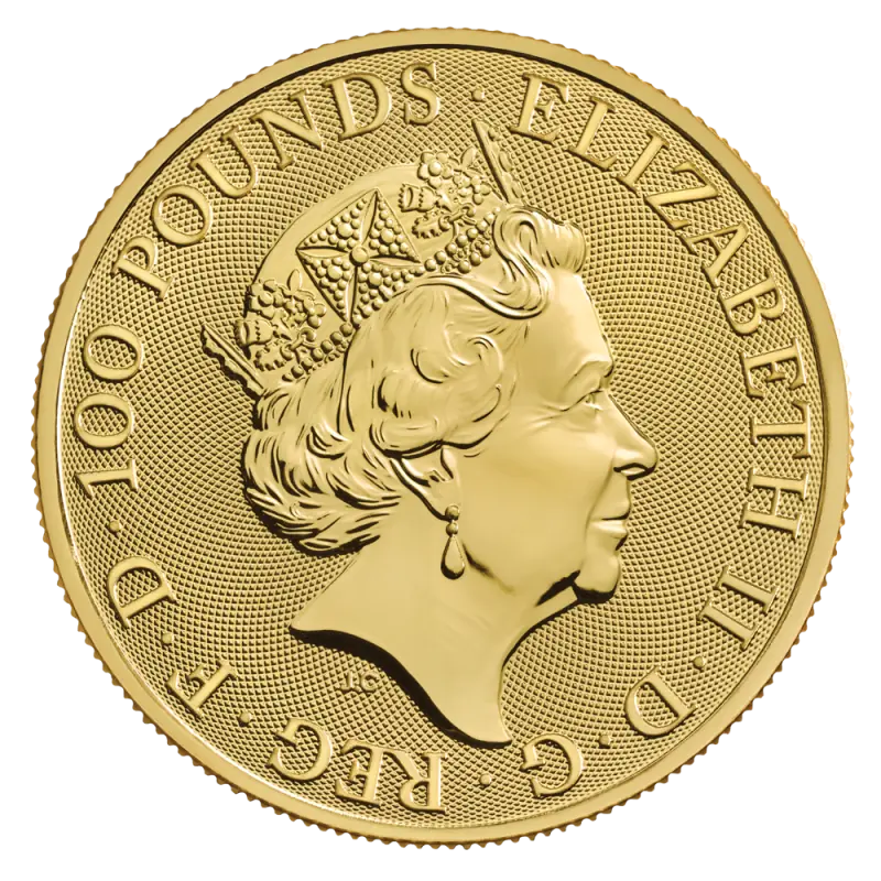 1 oz Queen's Beasts White Greyhound of Richmond Gold Coin (2021)