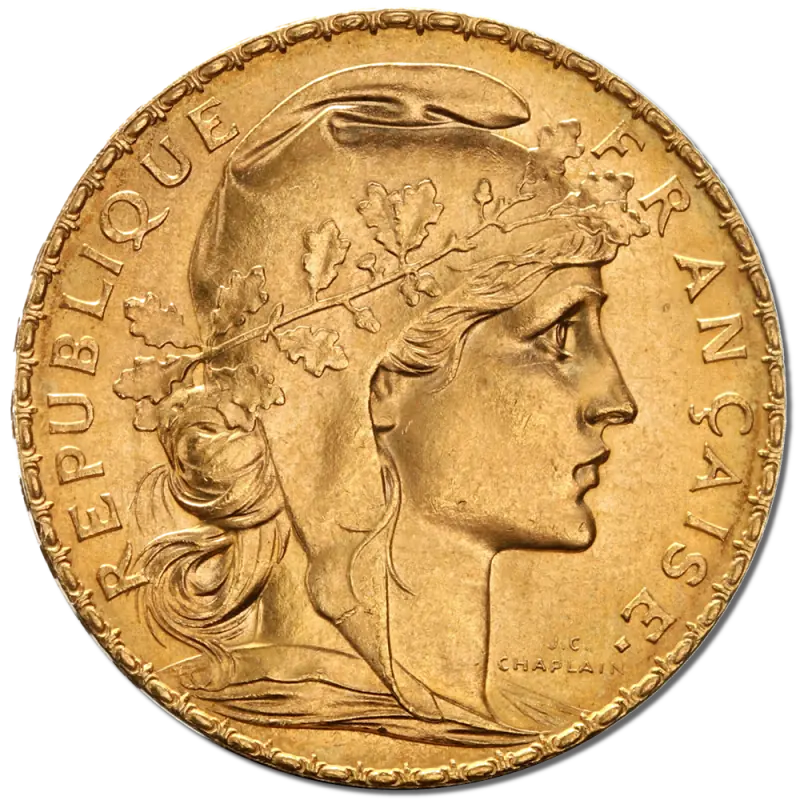 20 French Francs Marianne Rooster Gold Coin | 1899-1914
