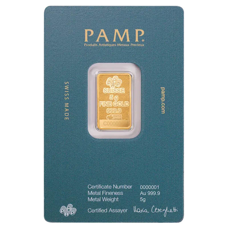 5g Gold Bar | PAMP Fortuna | Arabian Falcon
