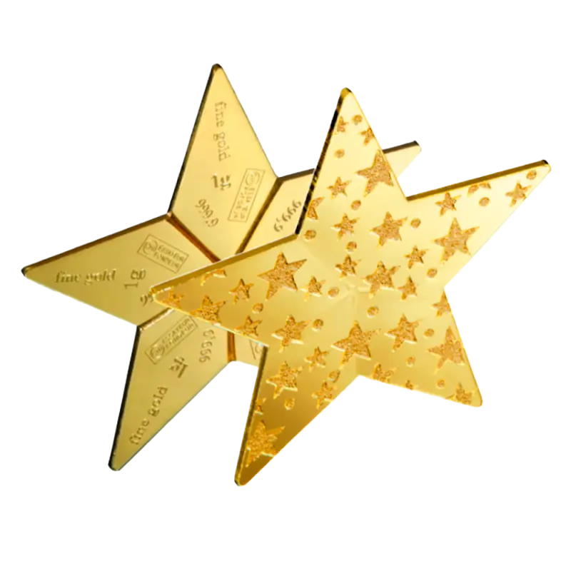 5 x 1g CombiBar Star | Gold | Valcambi | Glittering Stars