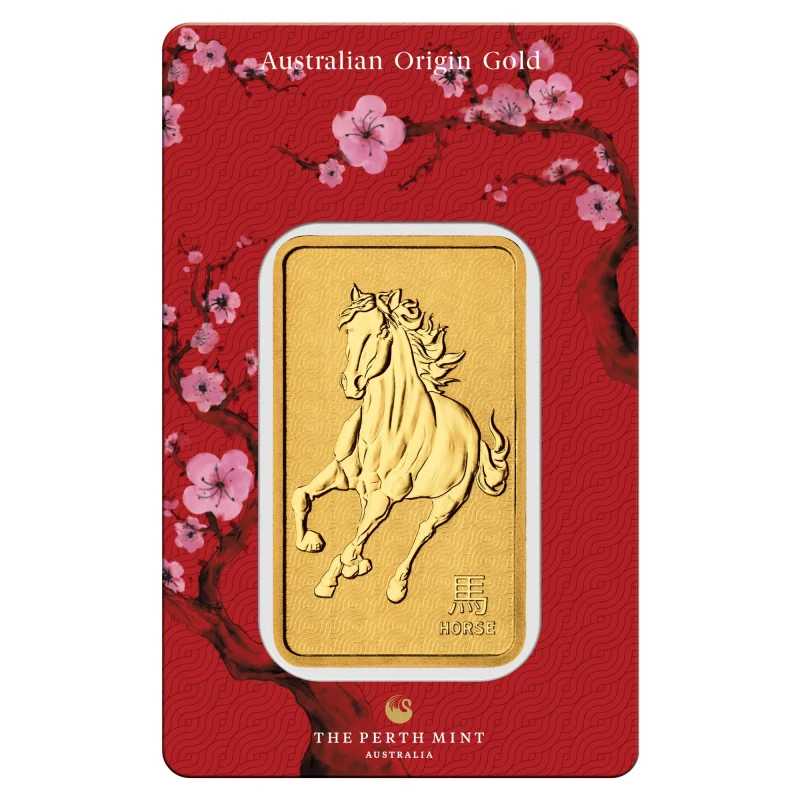 1 oz Lunar III Horse Gold Bar | Perth Mint