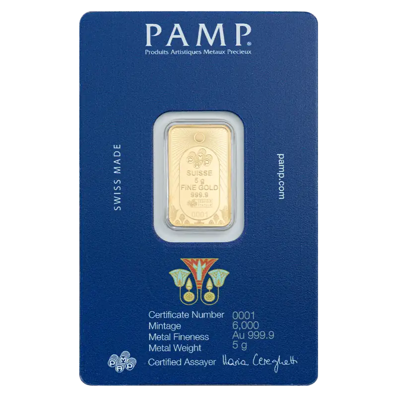 5g Gold Bar | PAMP | Lucky Scarab