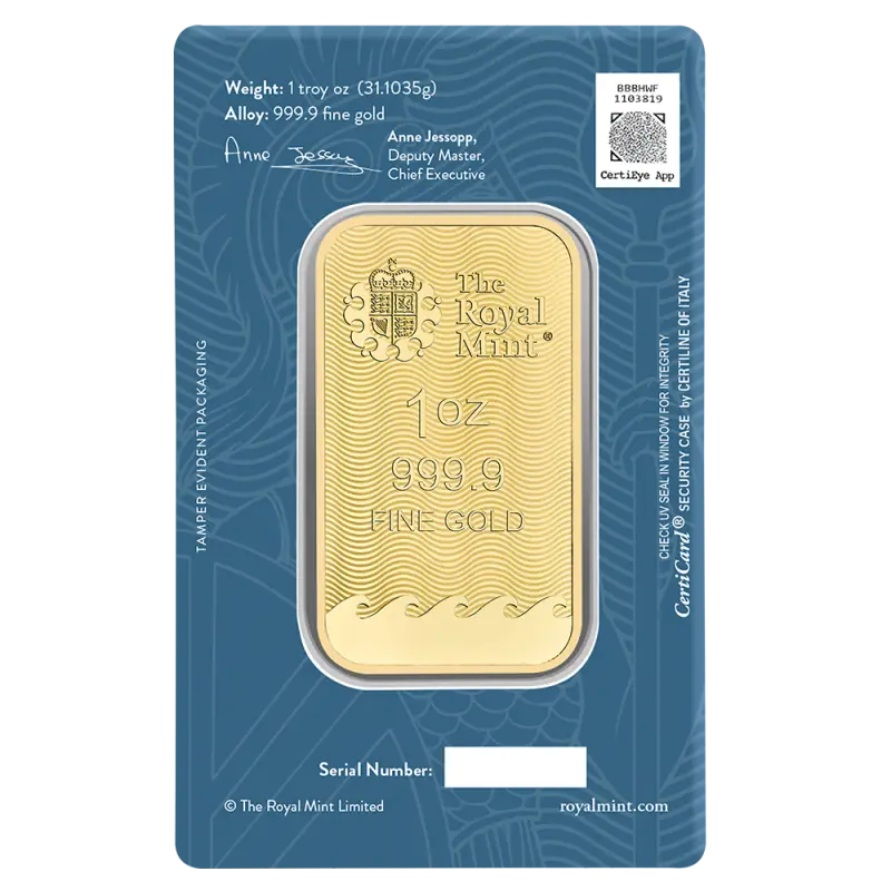 1 oz Britannia Gold Bar | Royal Mint