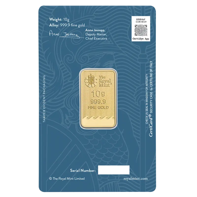 10g Britannia Gold Bar | Royal Mint