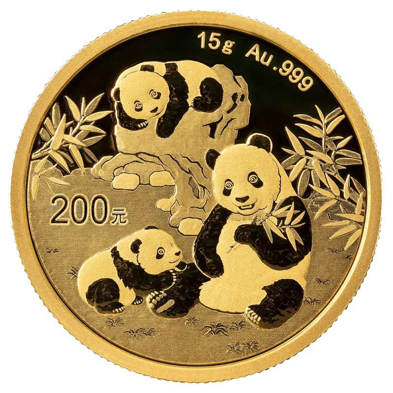 15g China Panda Gold Coin | Damaged