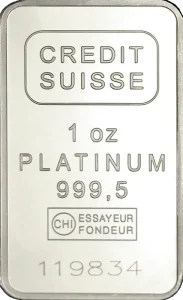 1 oz Platinum Bar | Credit Suisse